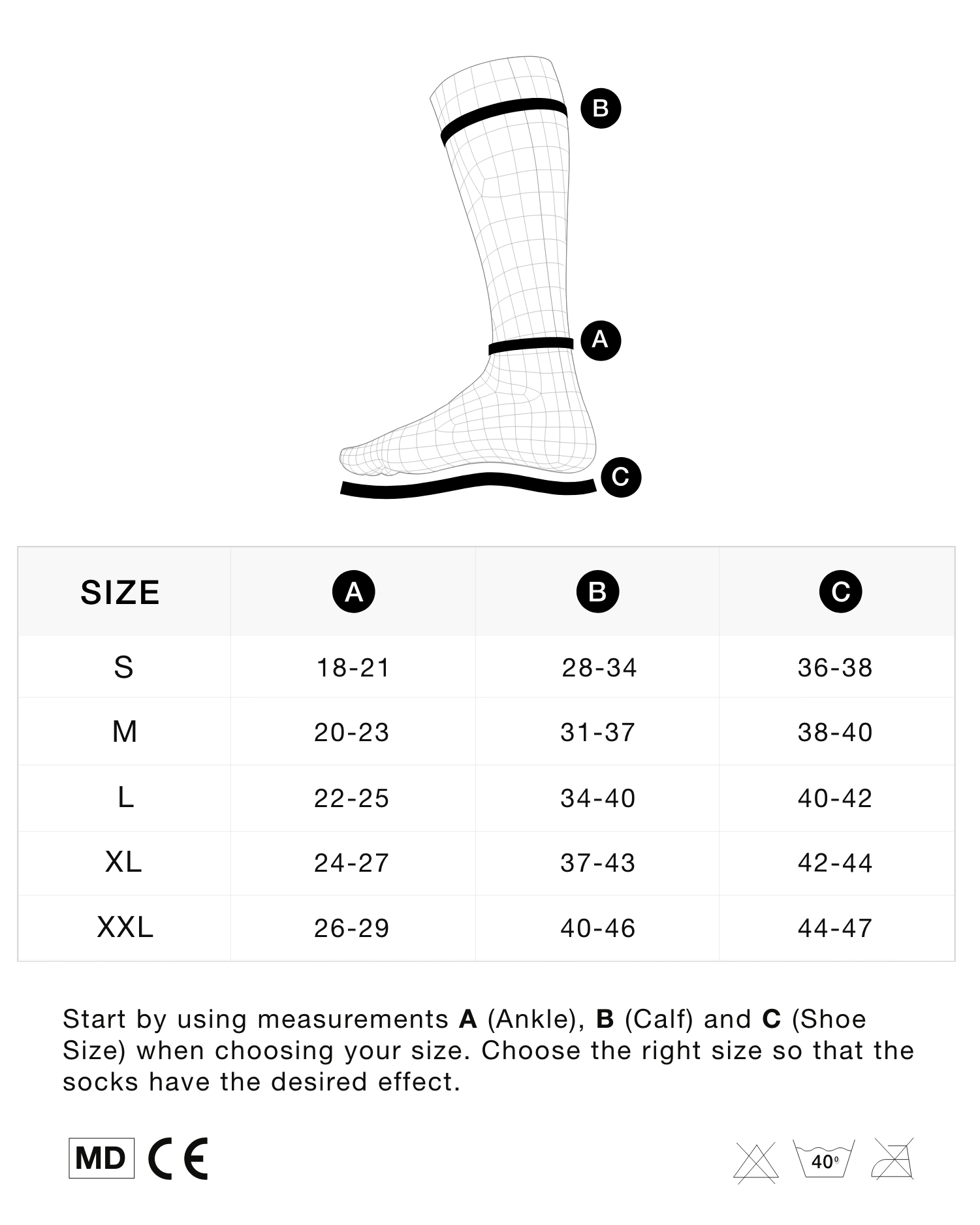 Size guide mobile